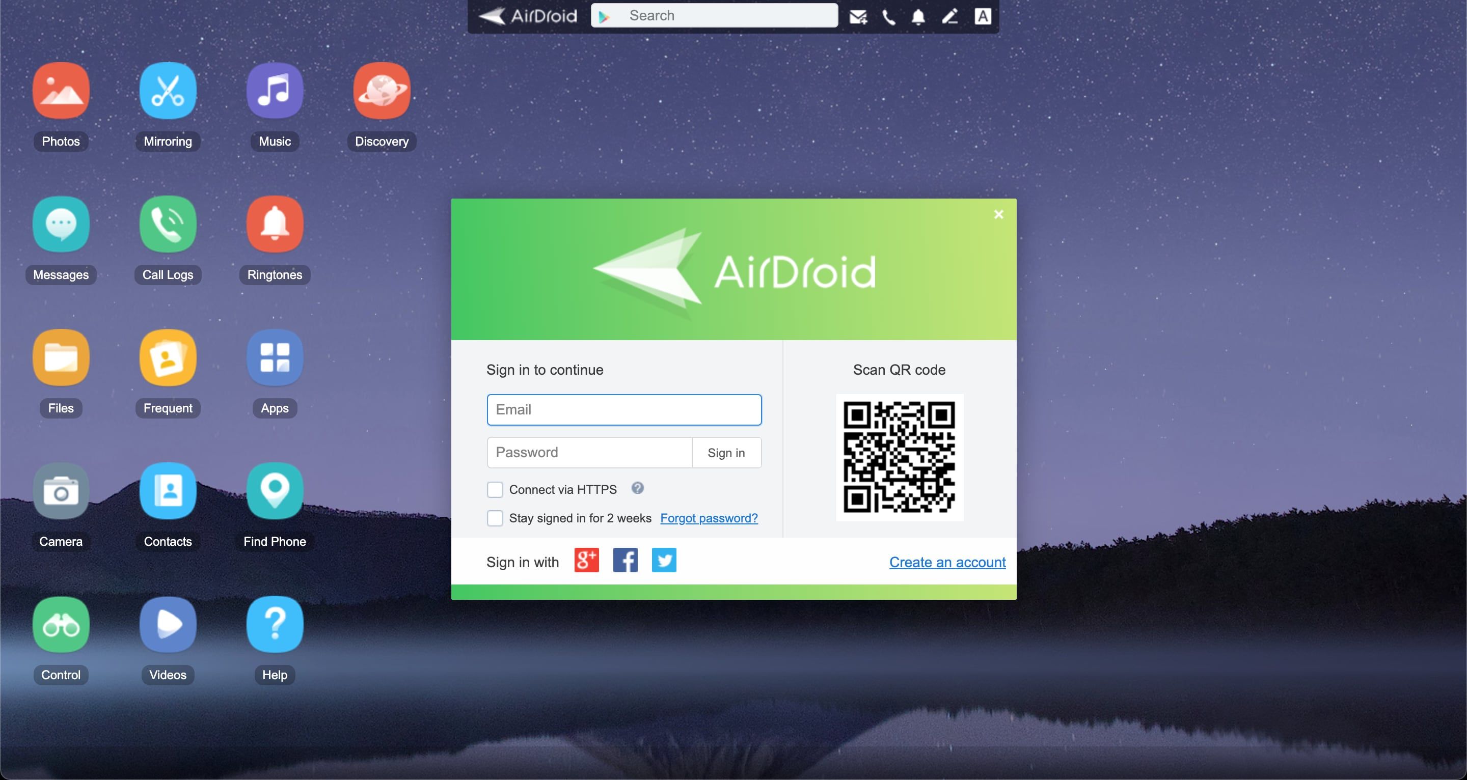 scan airdroid qr code