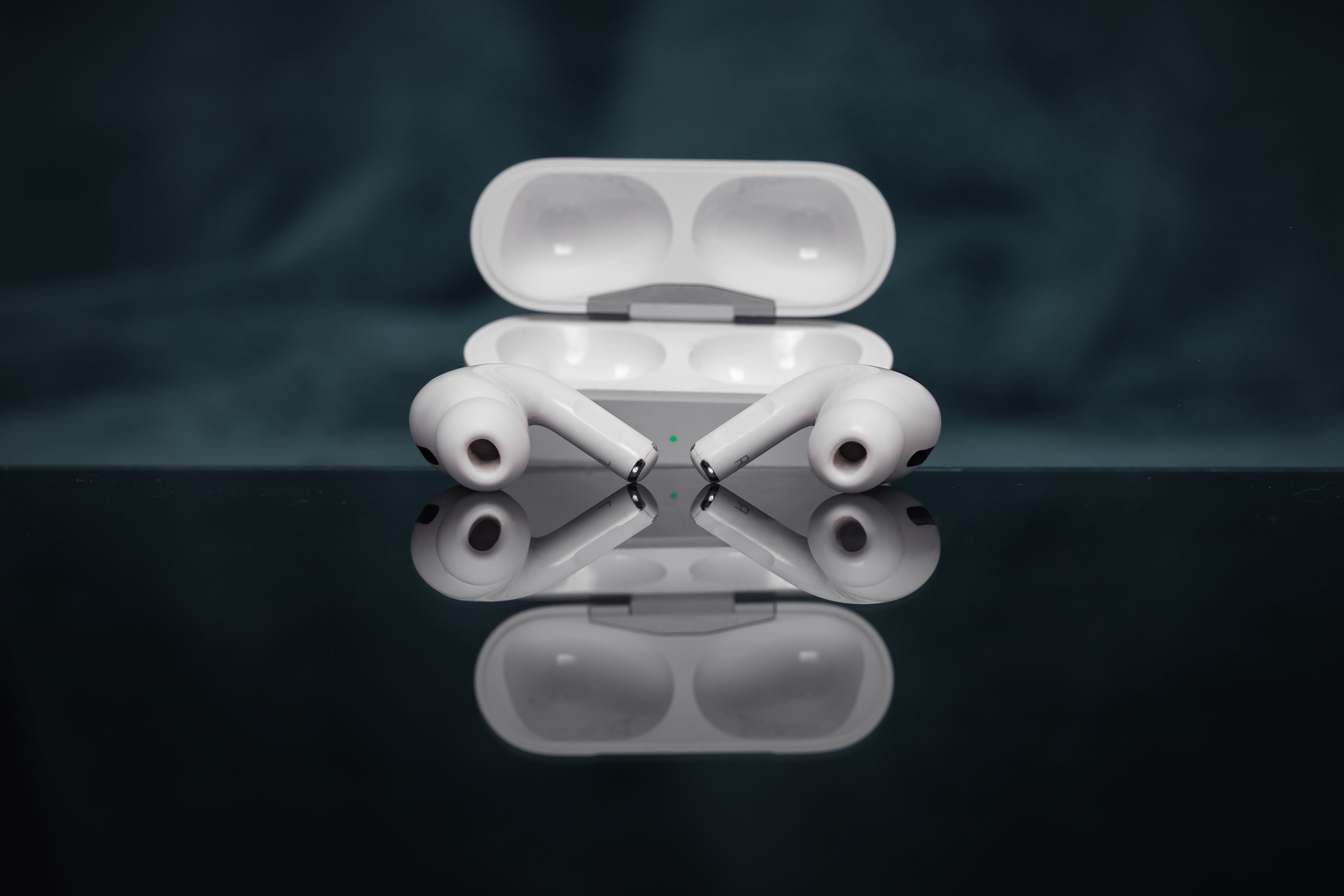 Photo of Apple AirPods on a desk