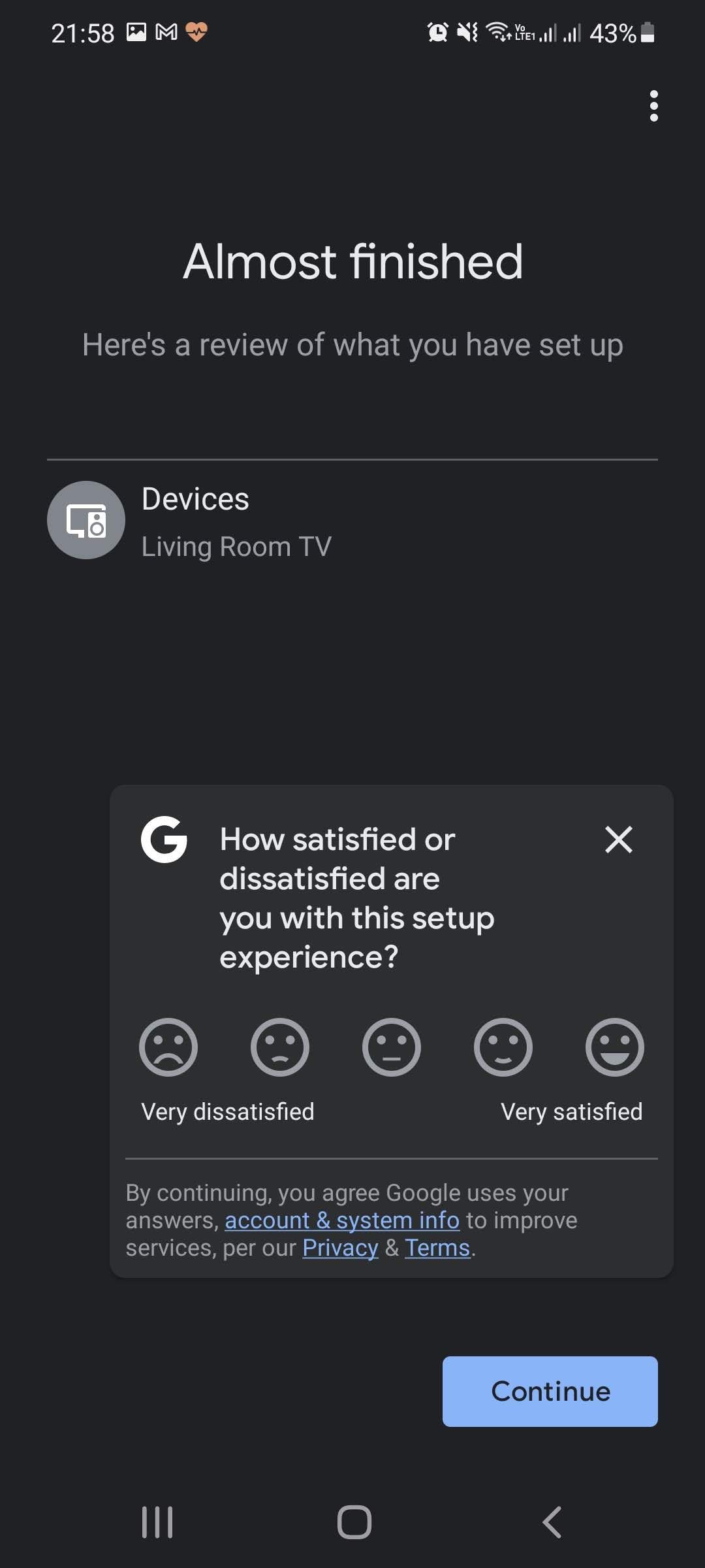 almost finished chromecast ultra message