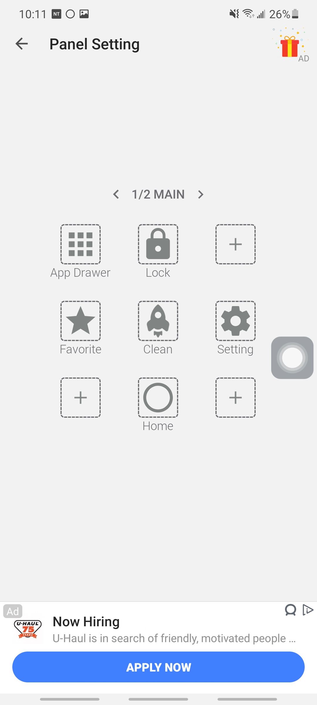assistive touch app panel settings