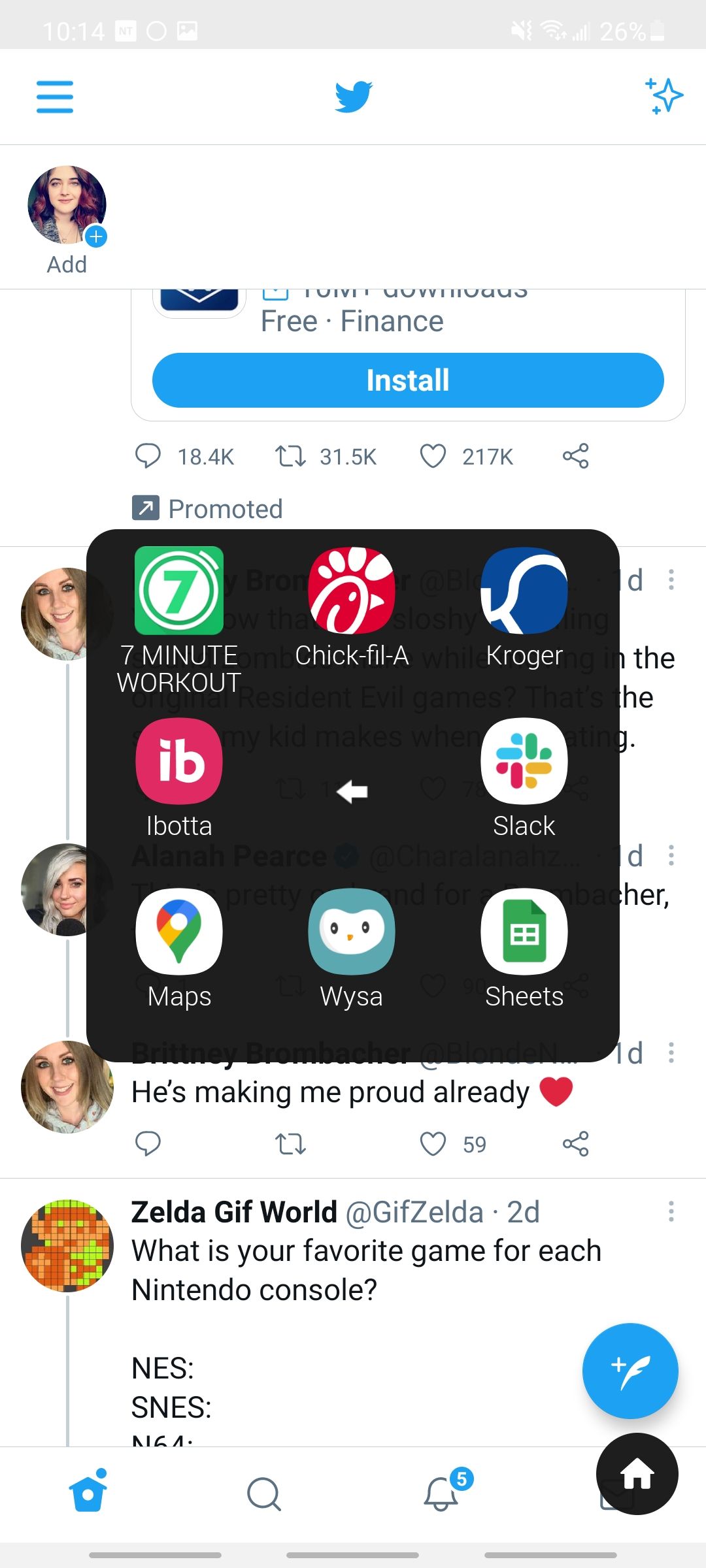 assistive touch favorite apps overlay on top of twitter
