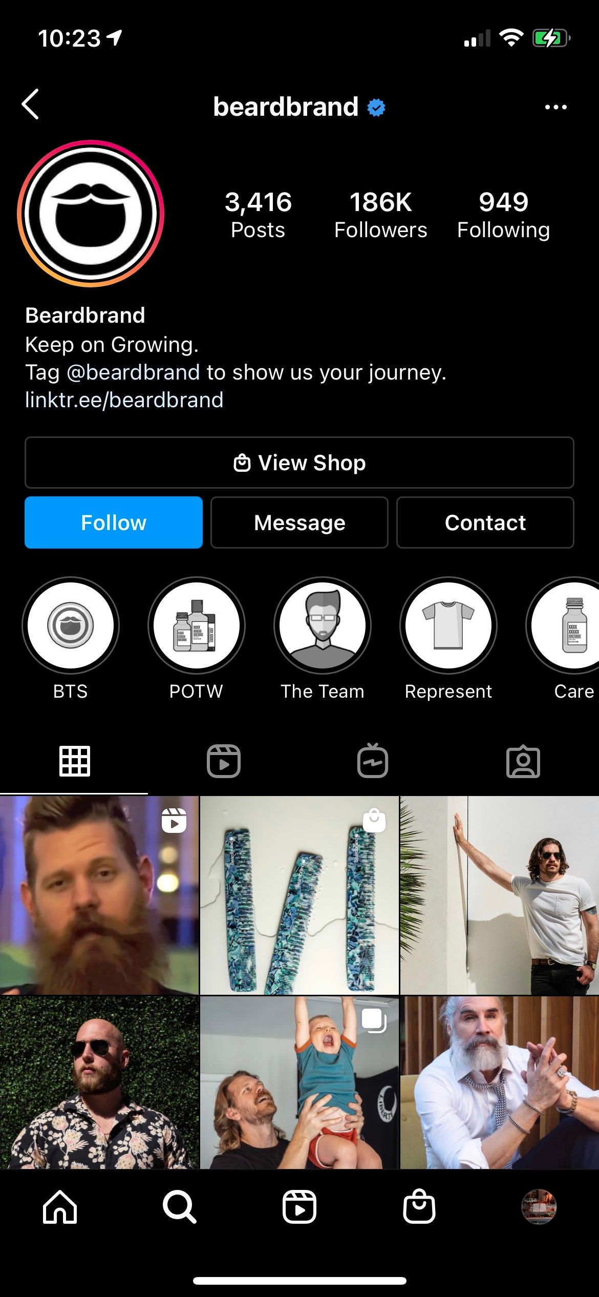 beardbrand instagram homepages screenshot