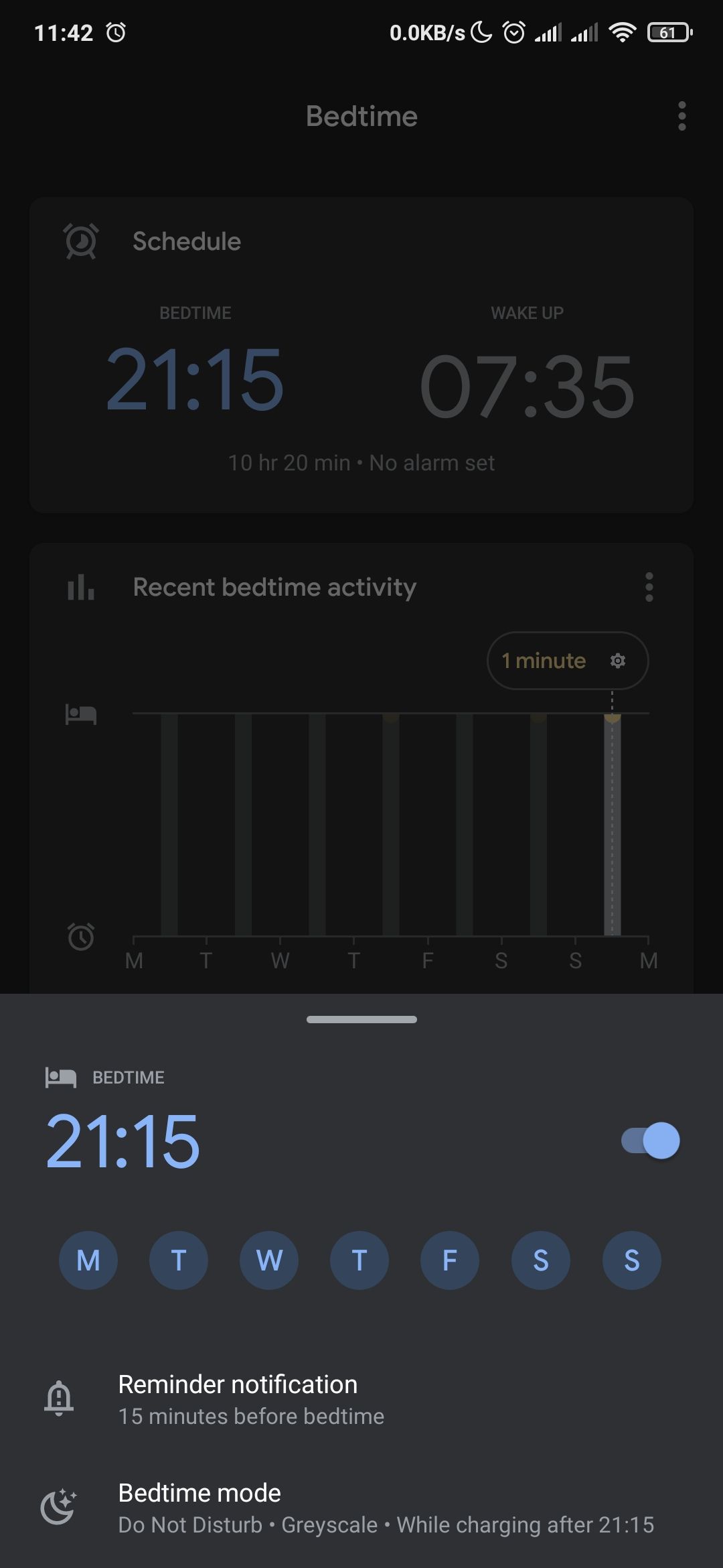 Customizing bedtime mode in Google's clock app
