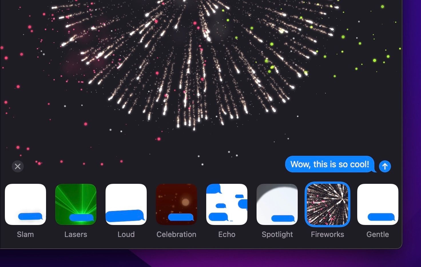 iMessage effects on Mac
