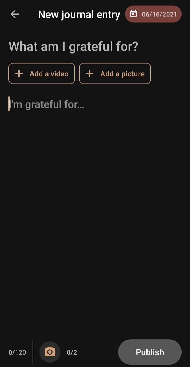 blooming gratitude entry screenshot