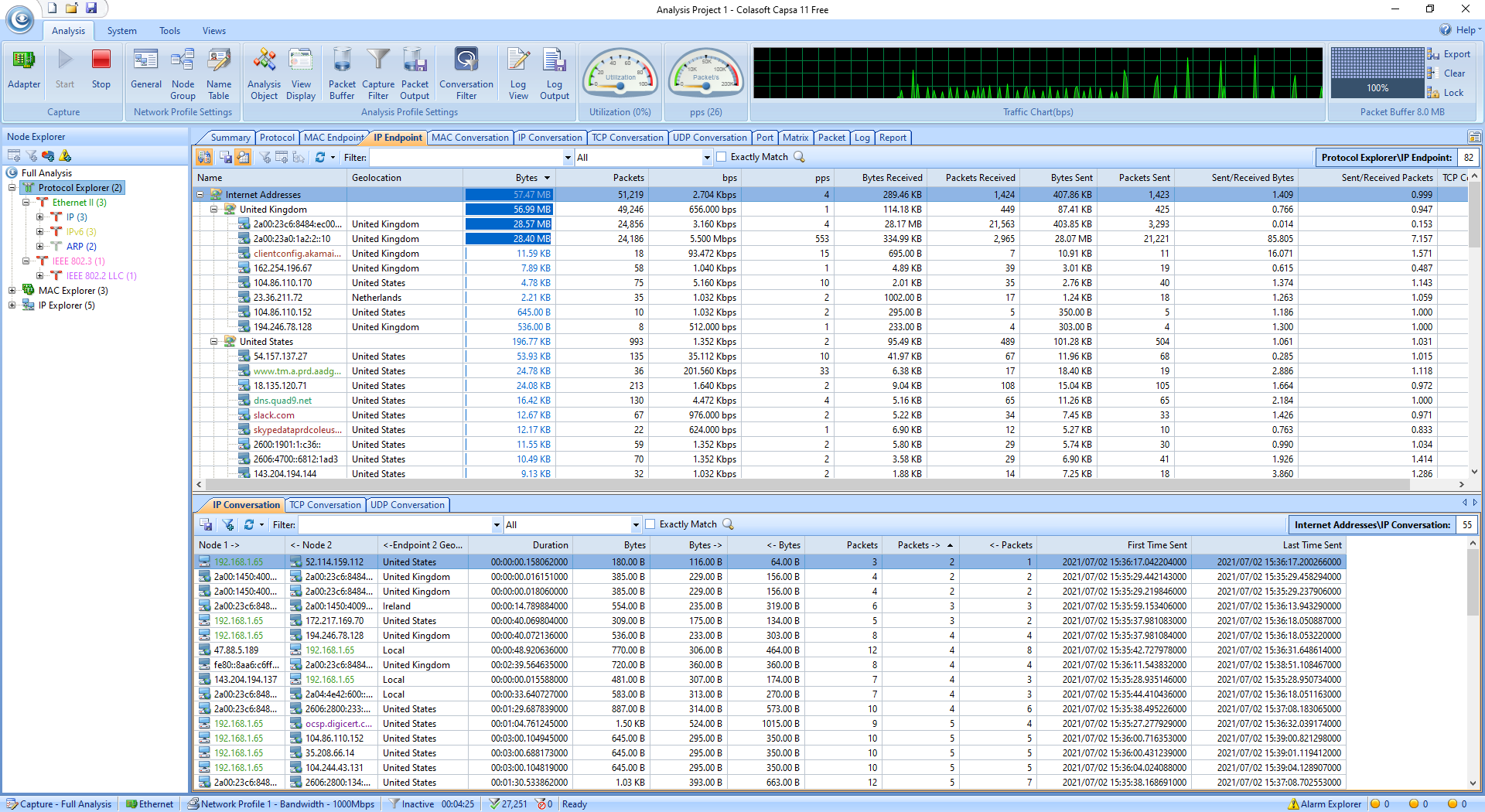 capsa ip endpoint addresses anaylsis network