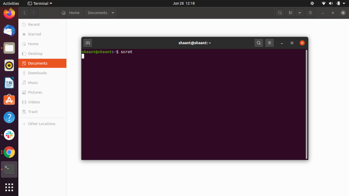 capturing a screenshot on ubuntu with scrot