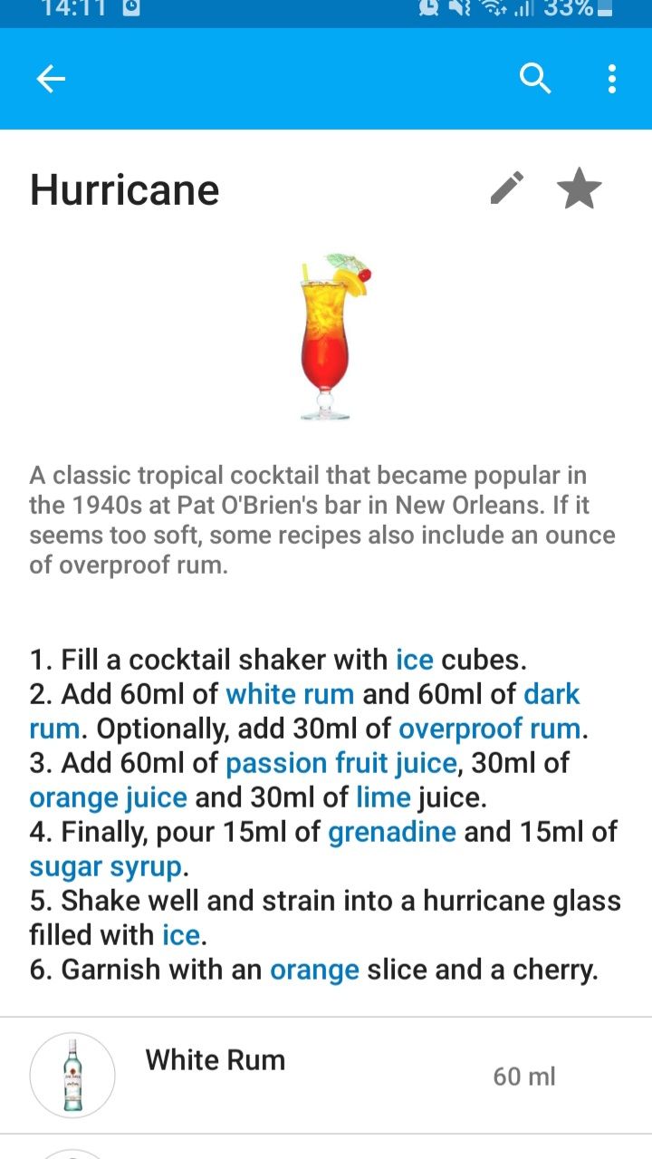 my cocktail bar cocktail recipe screenshot