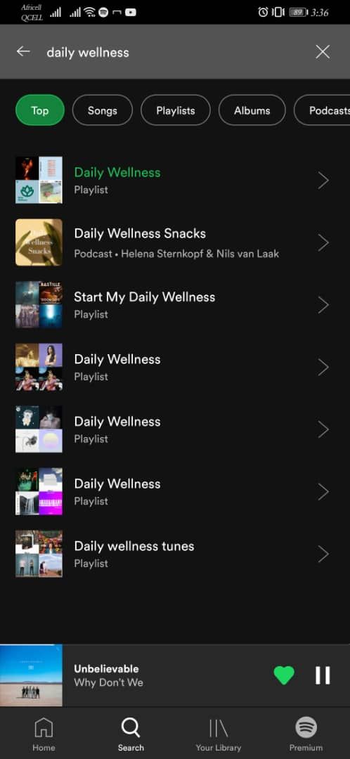 Spotify Daily Wellness playlists