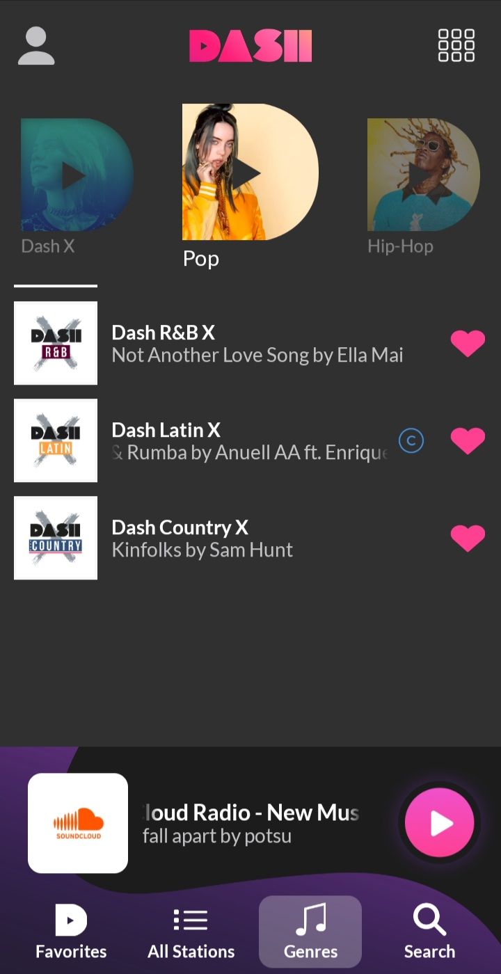 dash app genres page screenshot