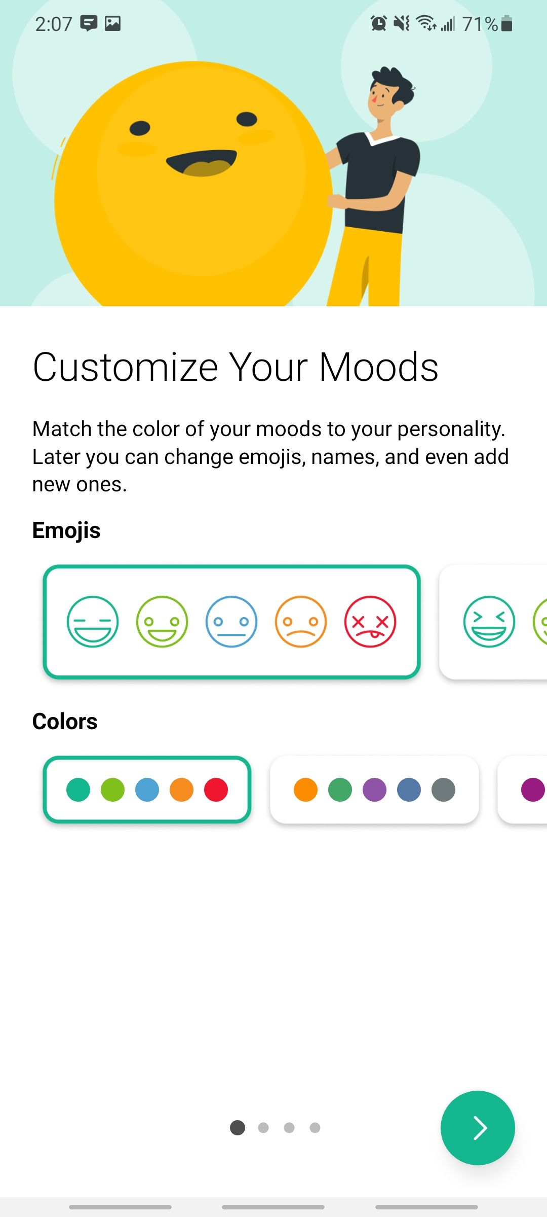daylio app allows you to customize your moods
