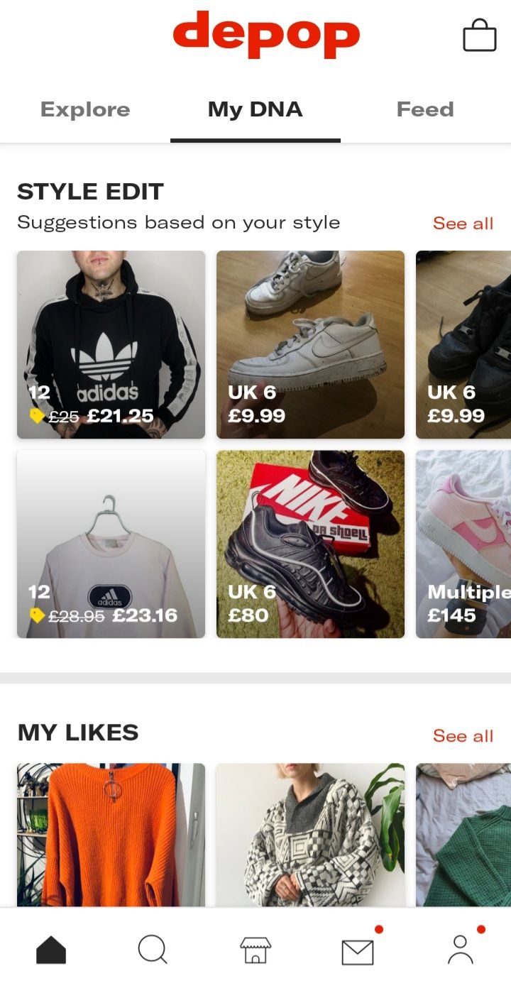 depop home page