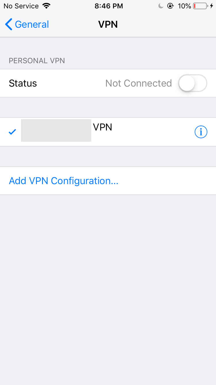 Disable VPN on an iPhone