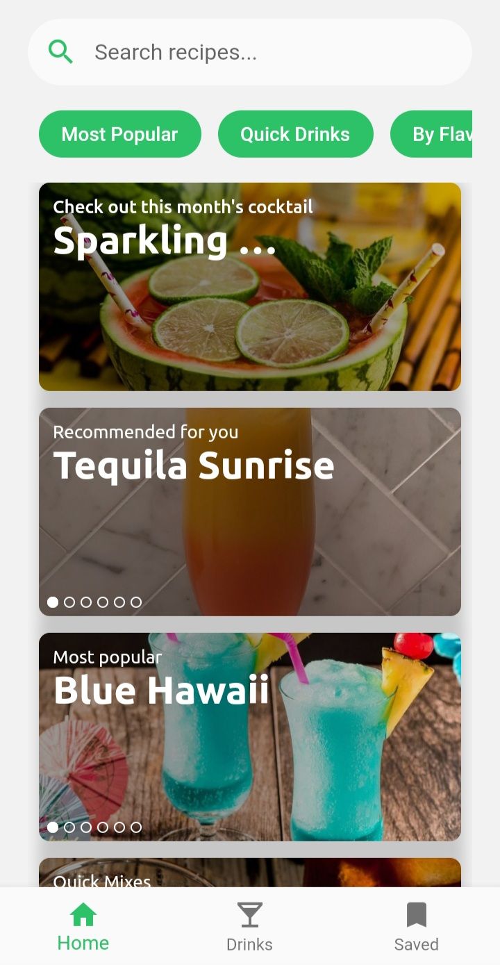 diy cocktail home page screenshot