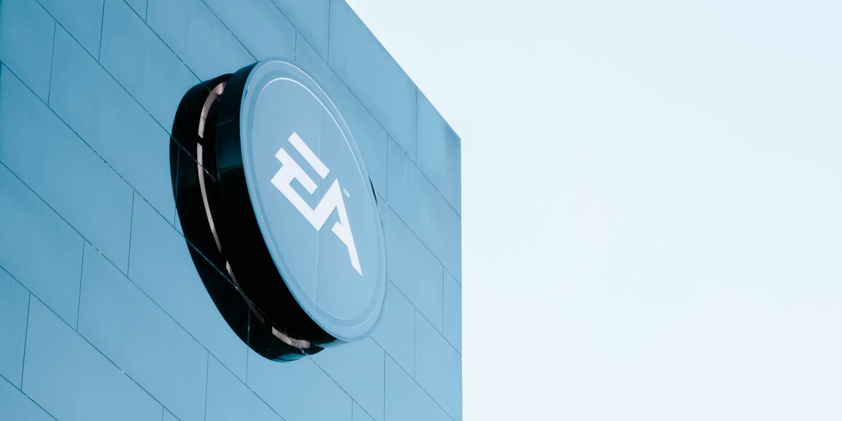 EA company logo on a building