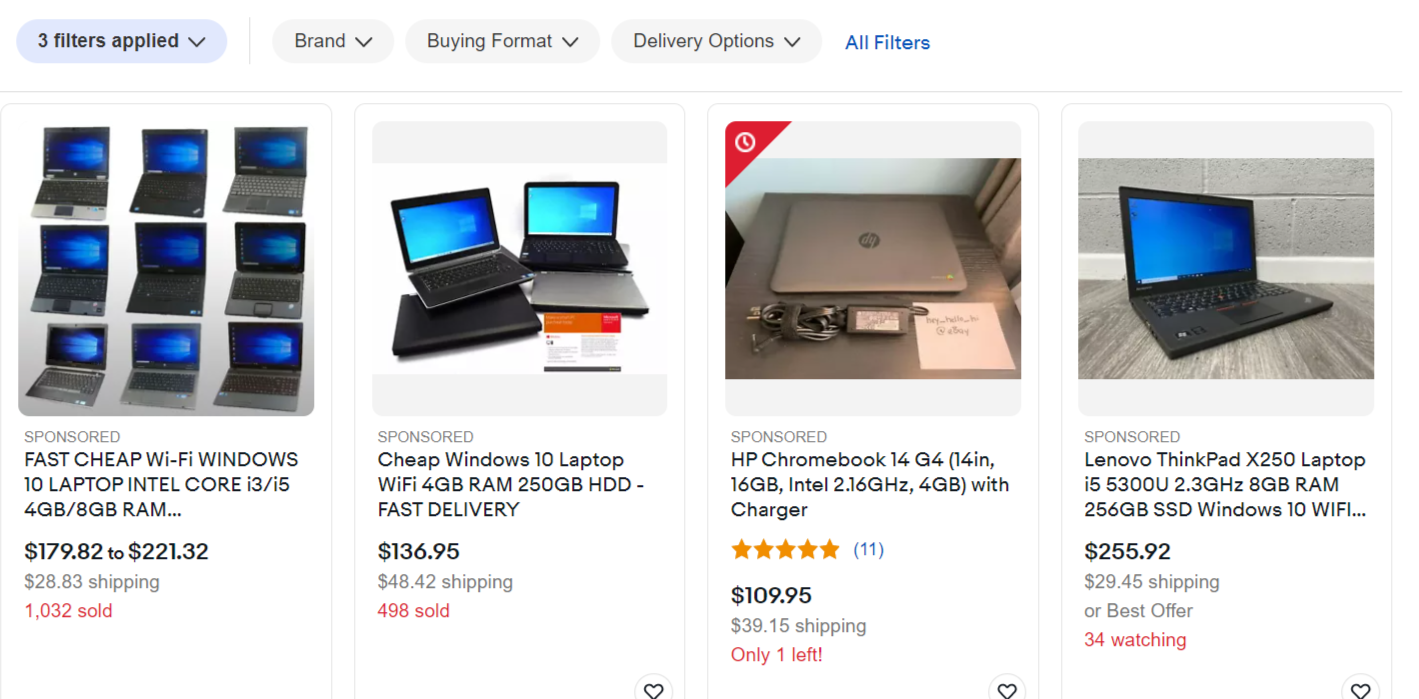 Used laptops for sale on eBay