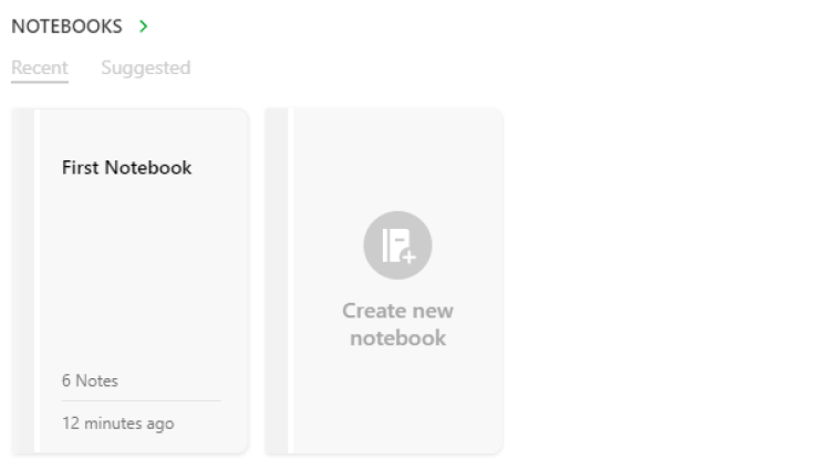 Evernote notebook feature