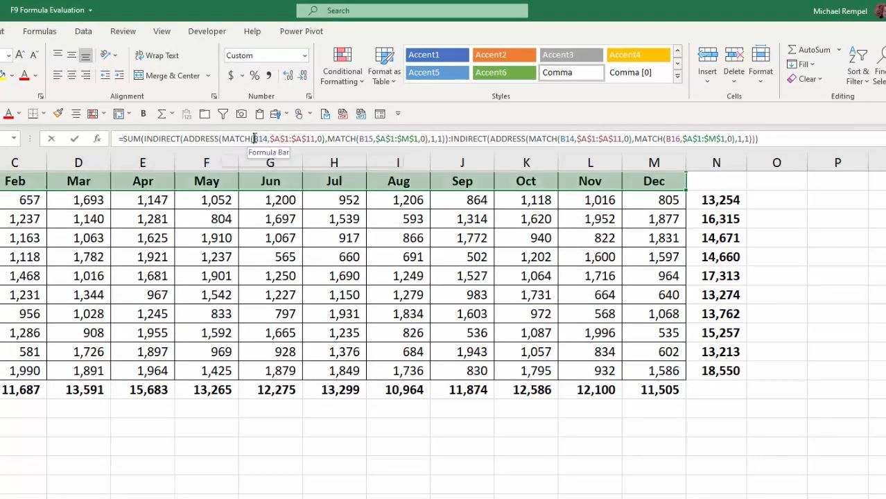 Excel calculate