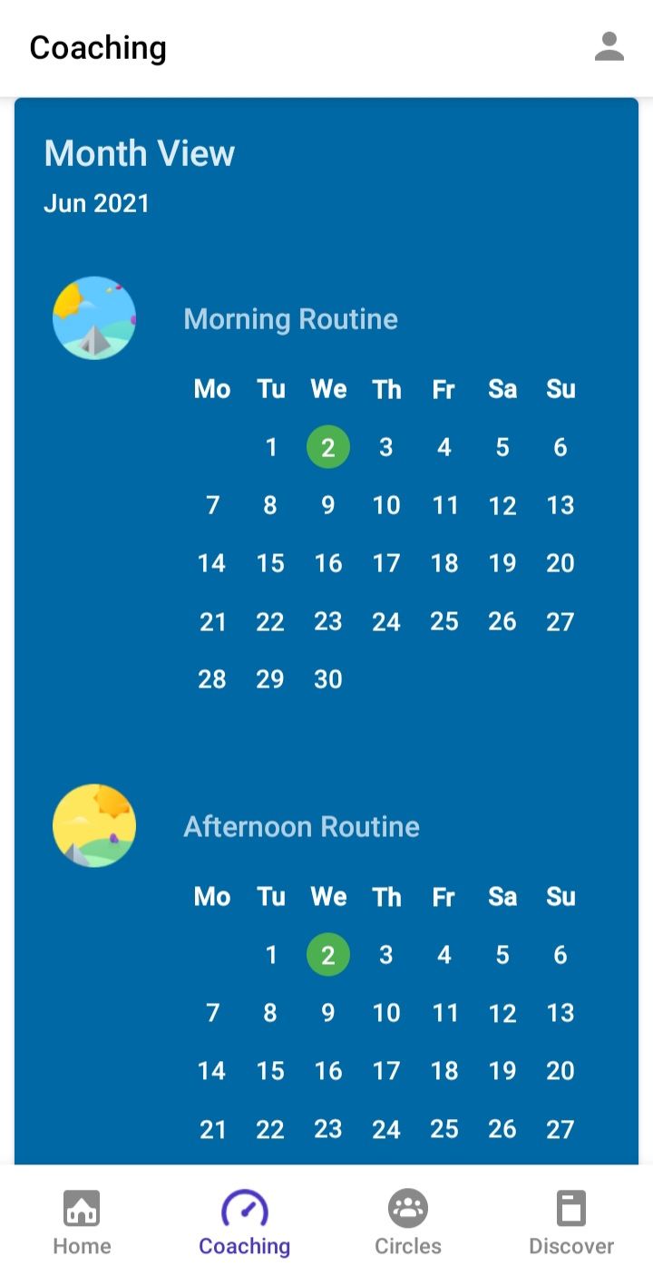 fabulous routines calendar screenshot