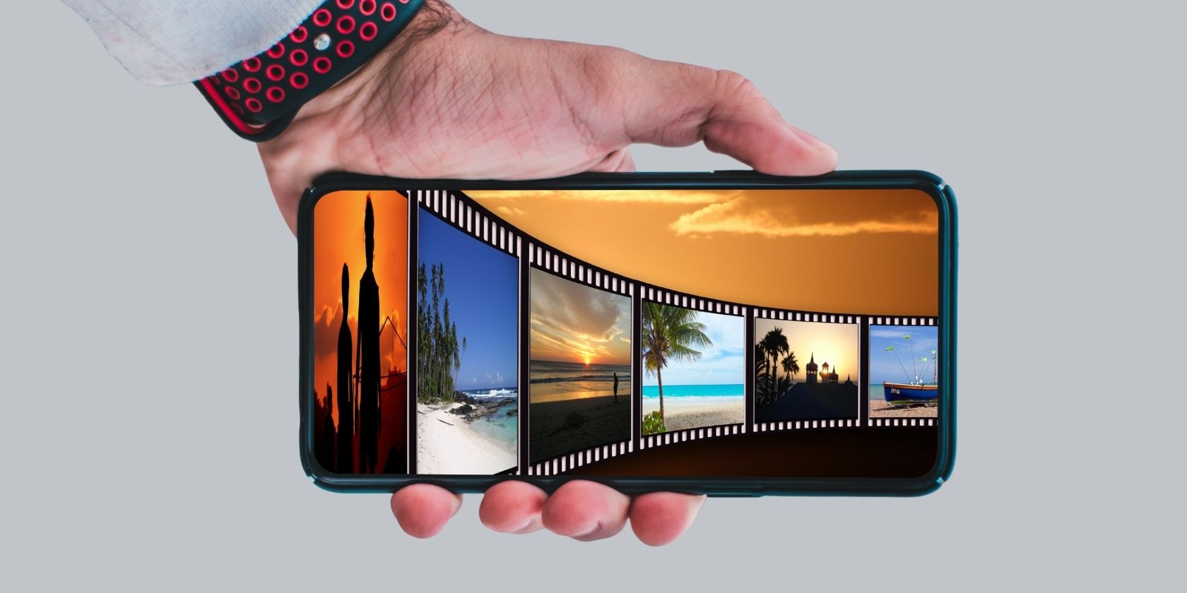 Film strip on smartphone