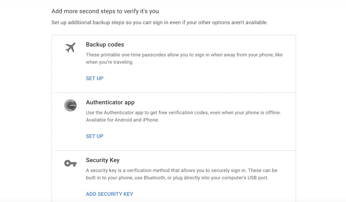 add more second steps for verify identity