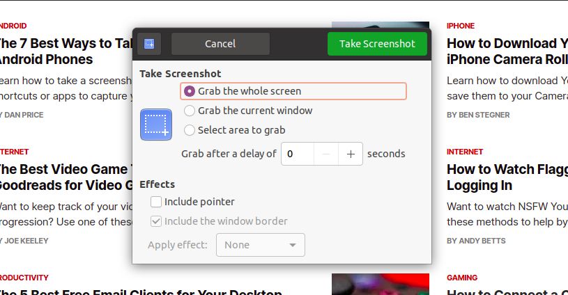 gnome screenshot tool