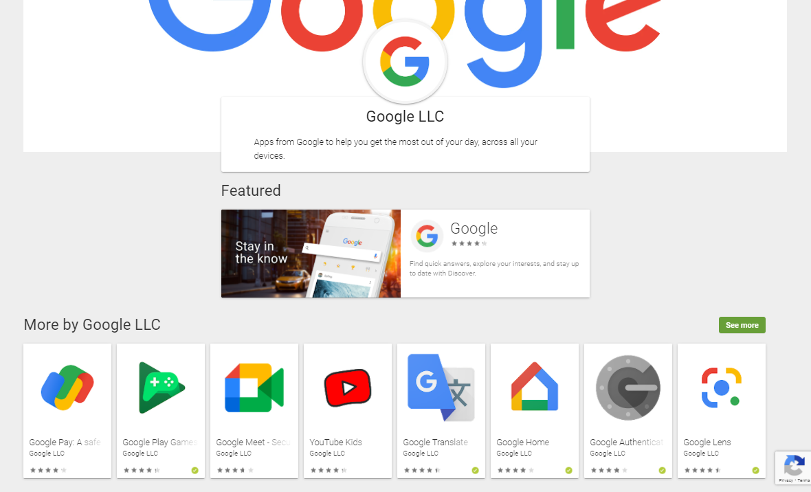 Some of the Google apps available on the Play Store
