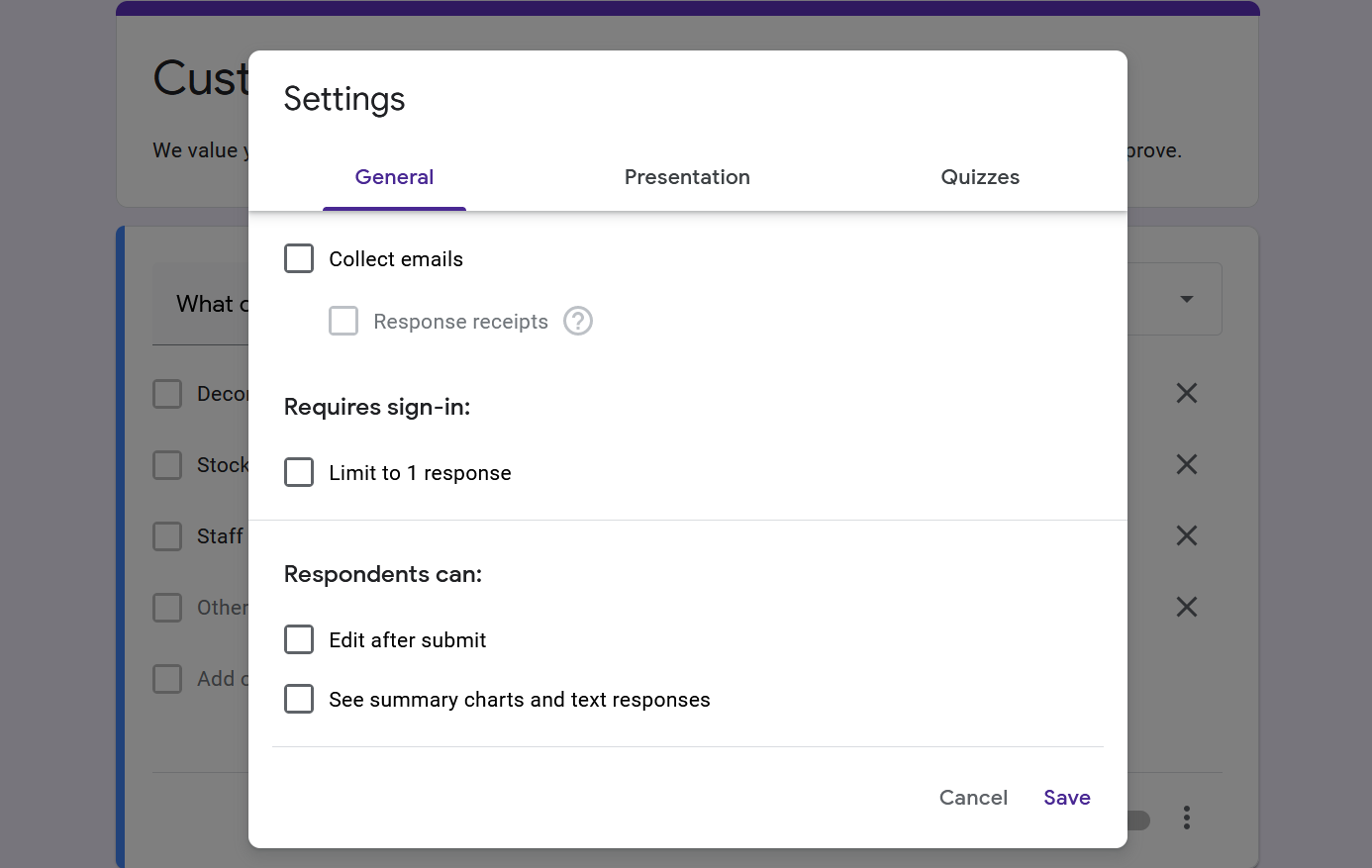 google forms settings - Come creare un modulo Google