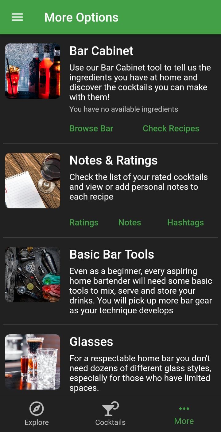 cocktail hobbyist tips screenshot
