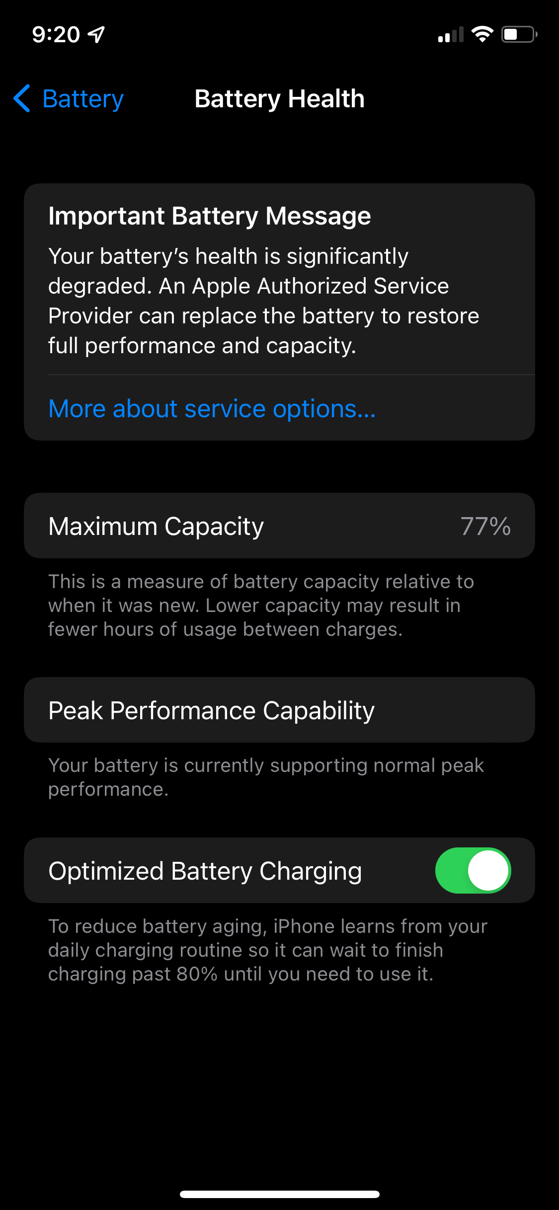 iPhone battery health