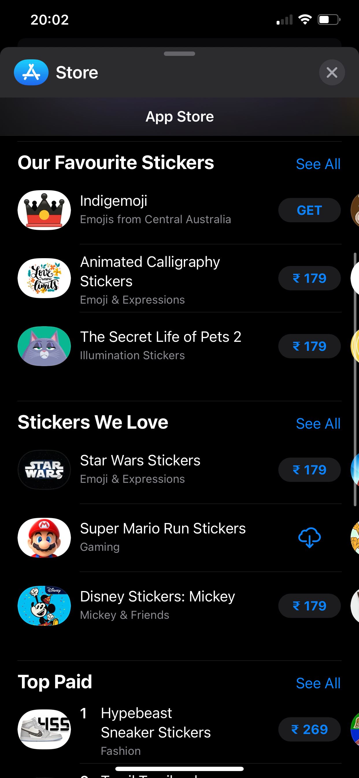 Curated sticker app collections on iMessage App Store.