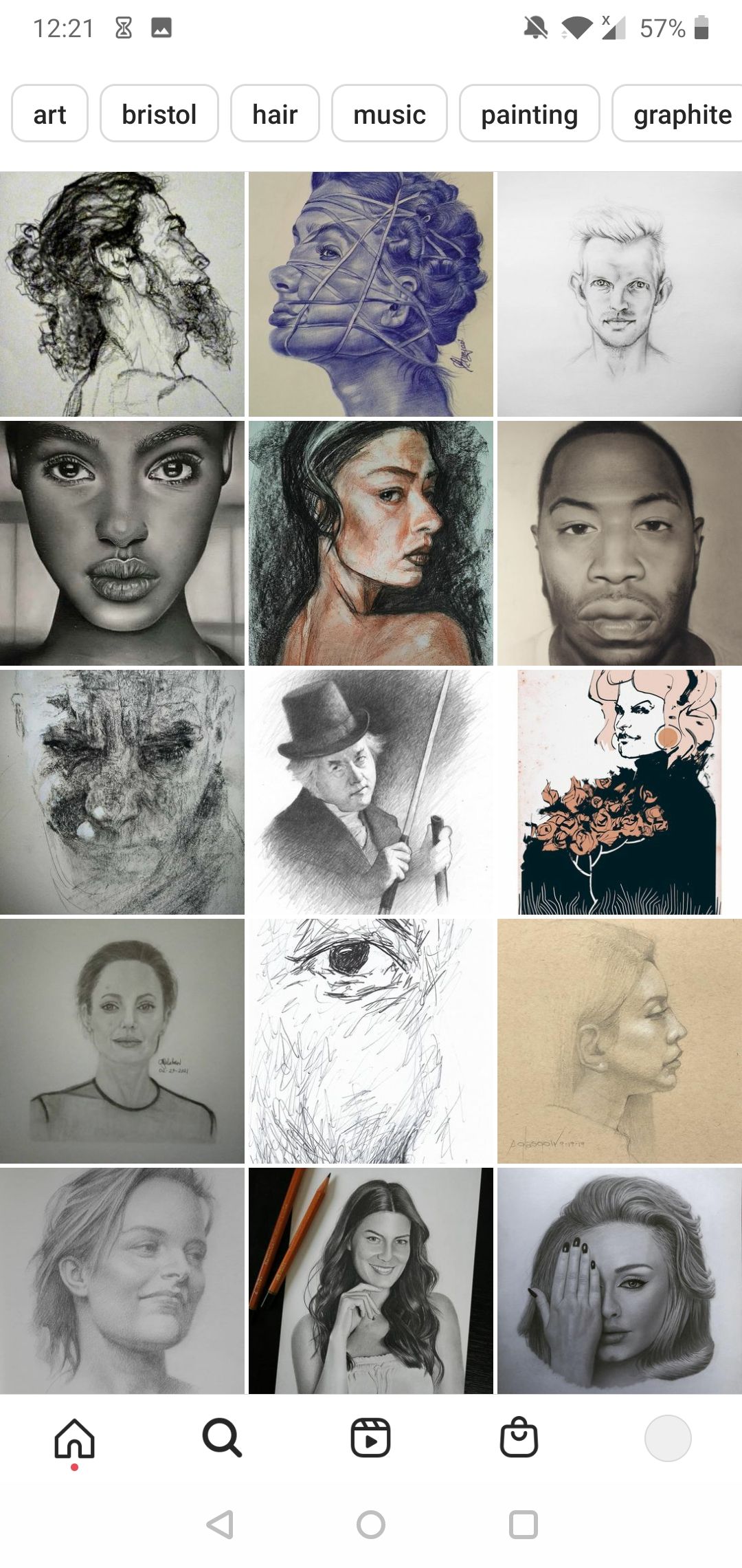 Exploring drawn portraits on Instagram