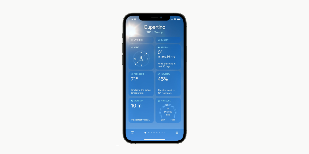 The revamped Weather app on iOS 15.