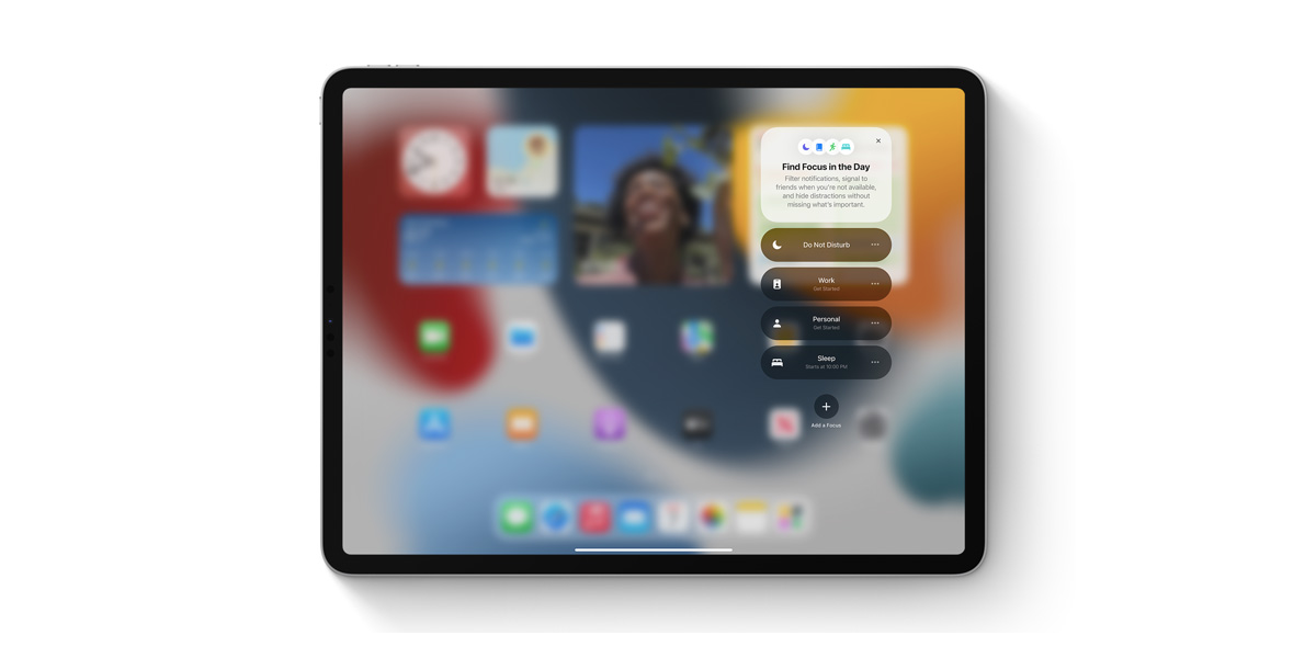 Focus mode in iPadOS 15.