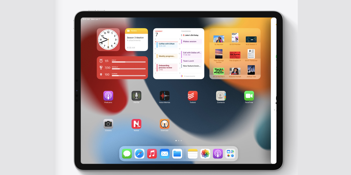 Choose the apps for multi-tasking on iPadOS 15.