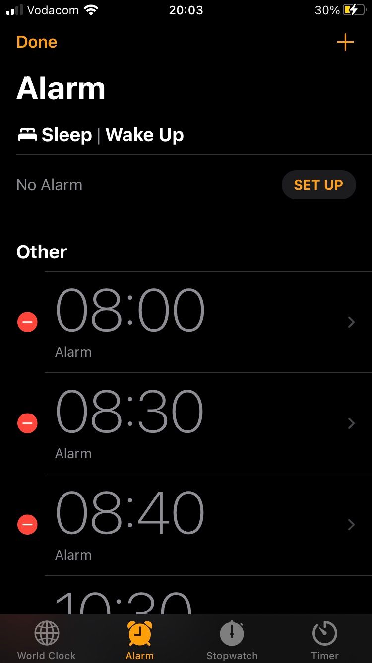 iPhone Alarm Edit Alarm