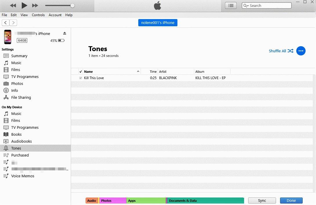 iTunes Transfer Files to iPhone Tones