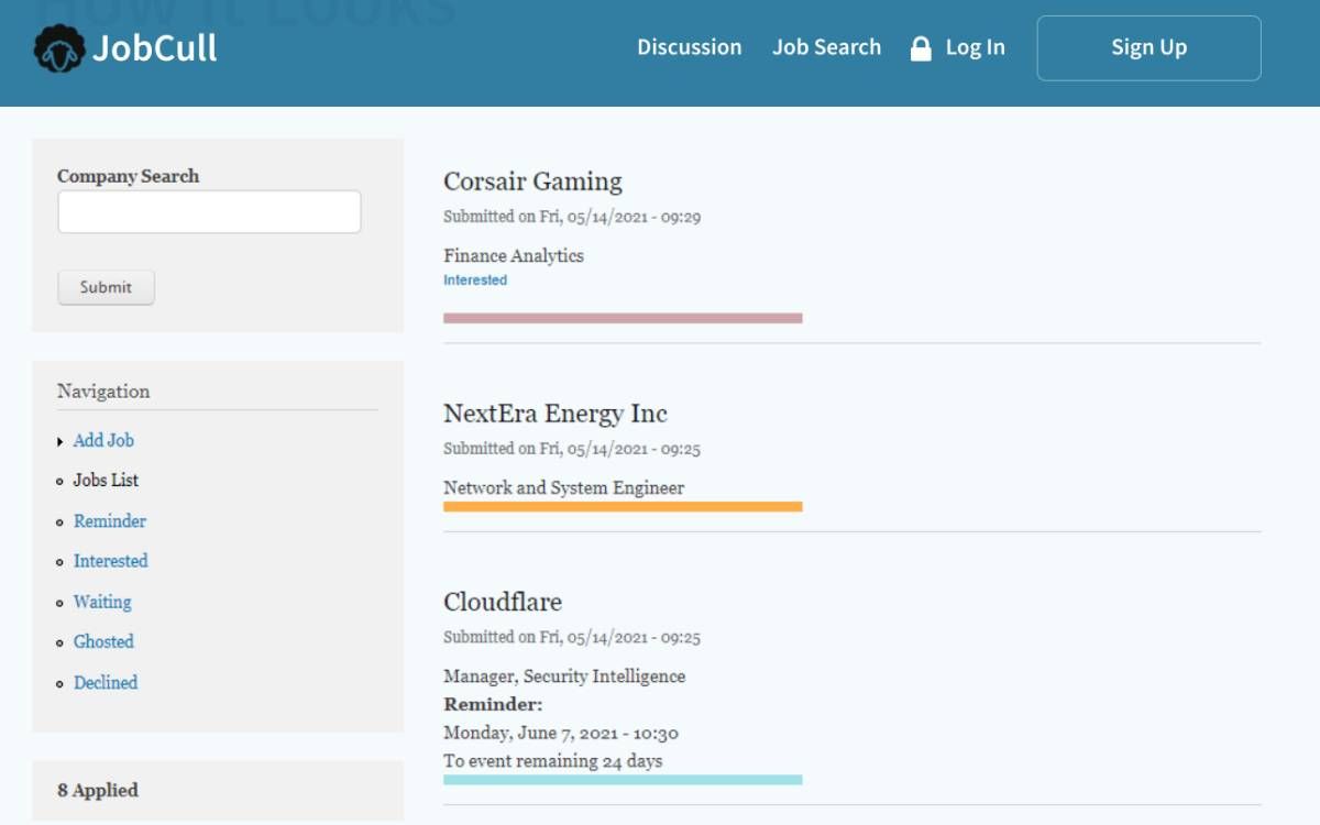 job search hunt apps jobcull - 5 app per chi cerca lavoro per organizzare, tenere traccia e ricevere promemoria delle domande di lavoro