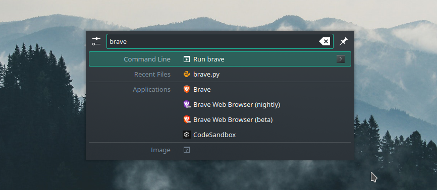 Using brave browser shortcut on krunner