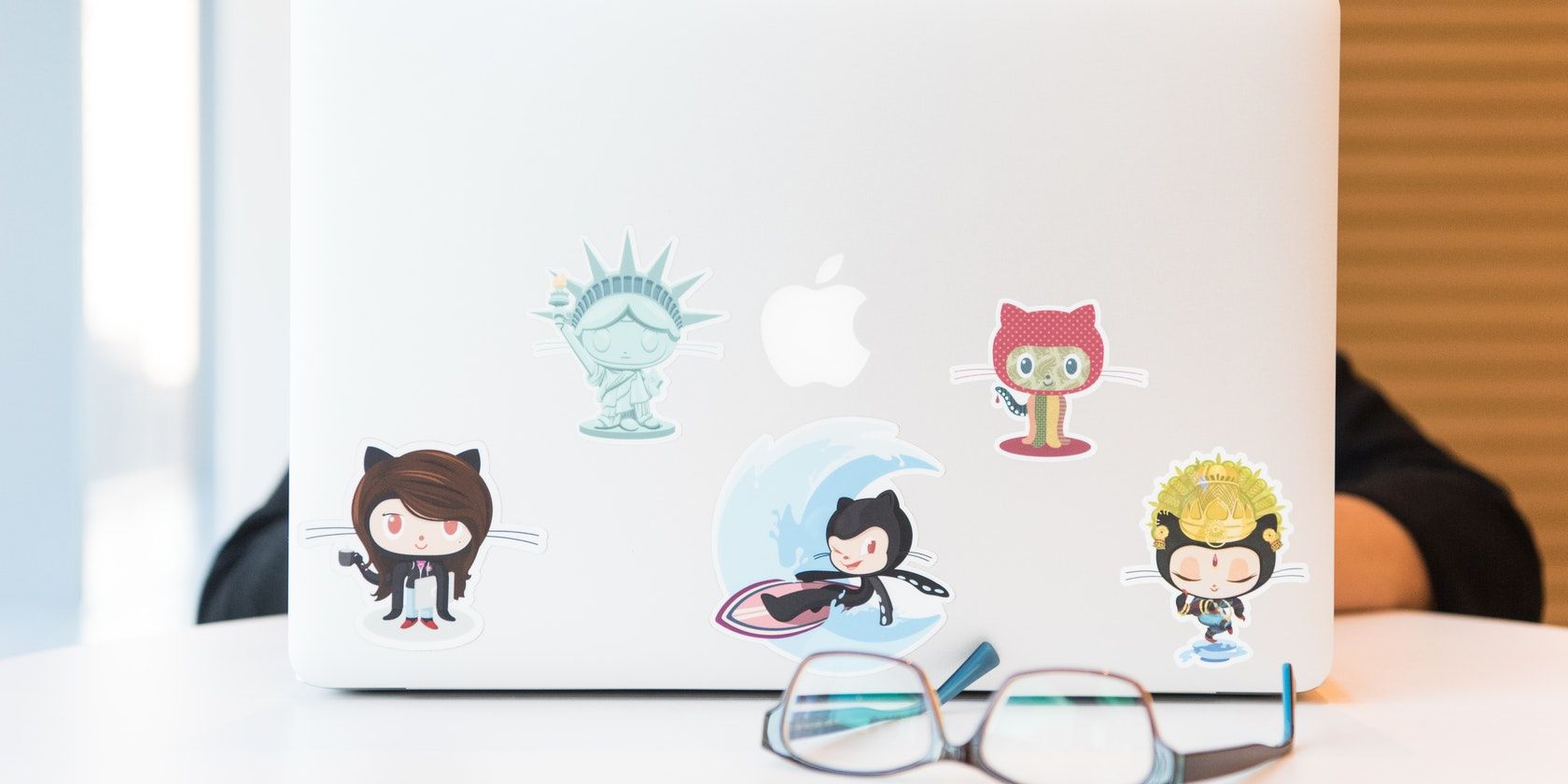 Laptop with github stickers