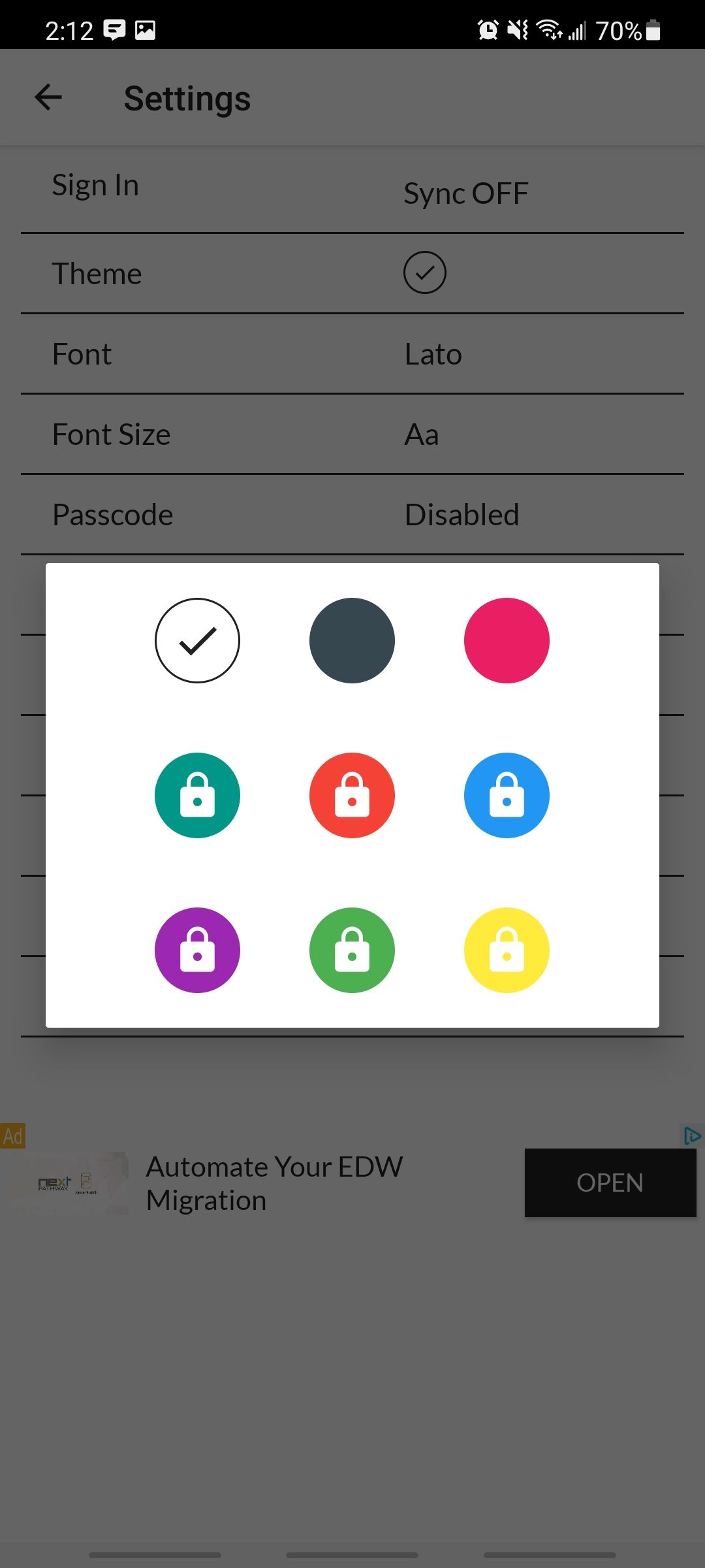 life diary app lets you change theme colors