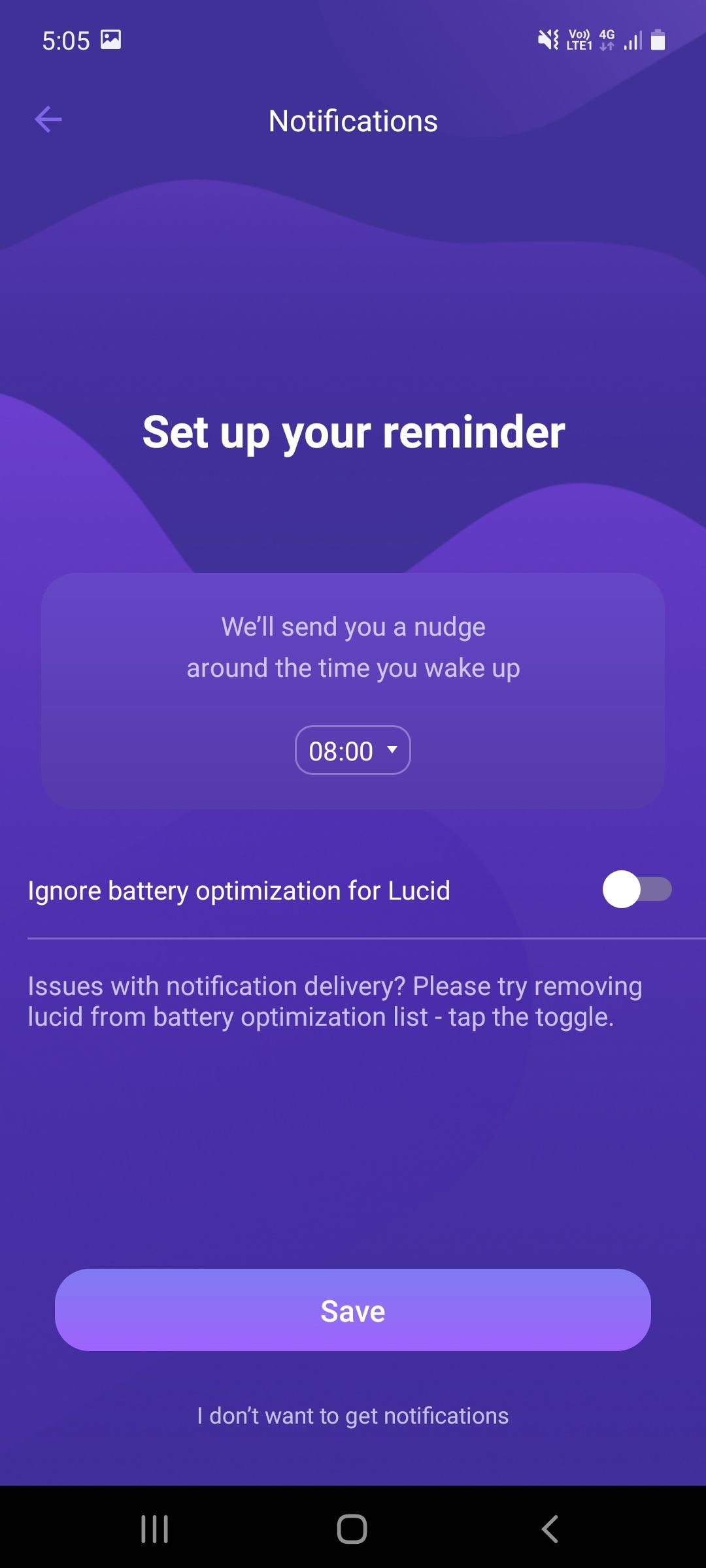 lucid app reminder feature