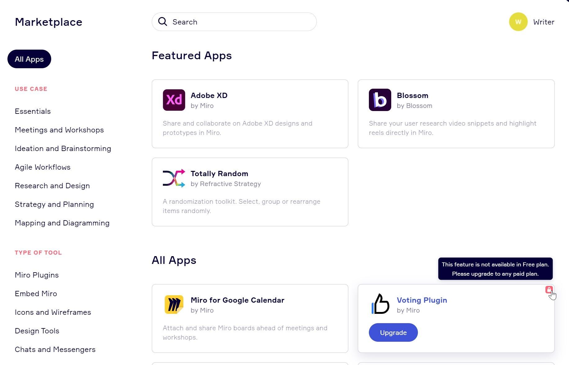 Miro marketplace apps