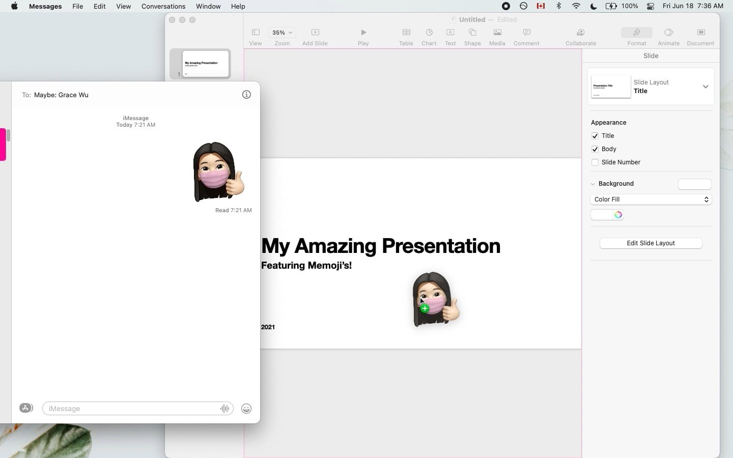 memoji on keynote