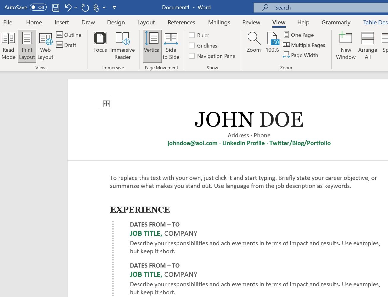 How to Create a Professional Resume Using Microsoft Word