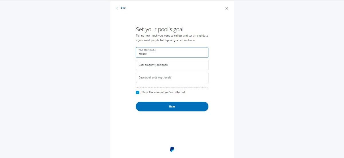 Naming and setting goals for your money pool