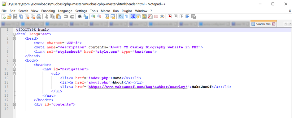 Bước 2: Tạo PHP Header