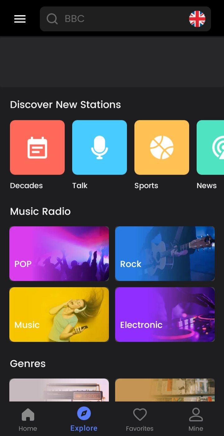 myradio discover page screenshot