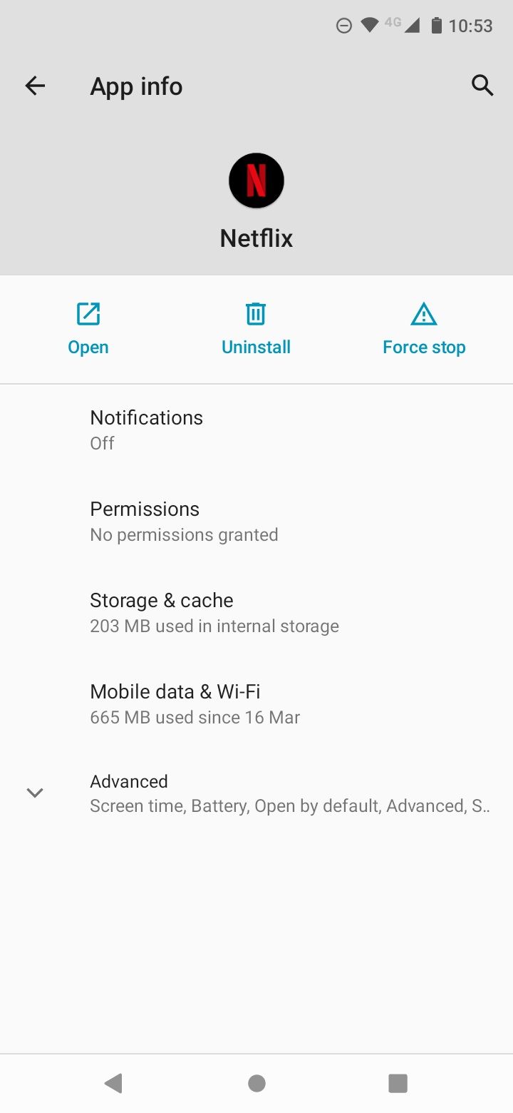 netflix app android settings