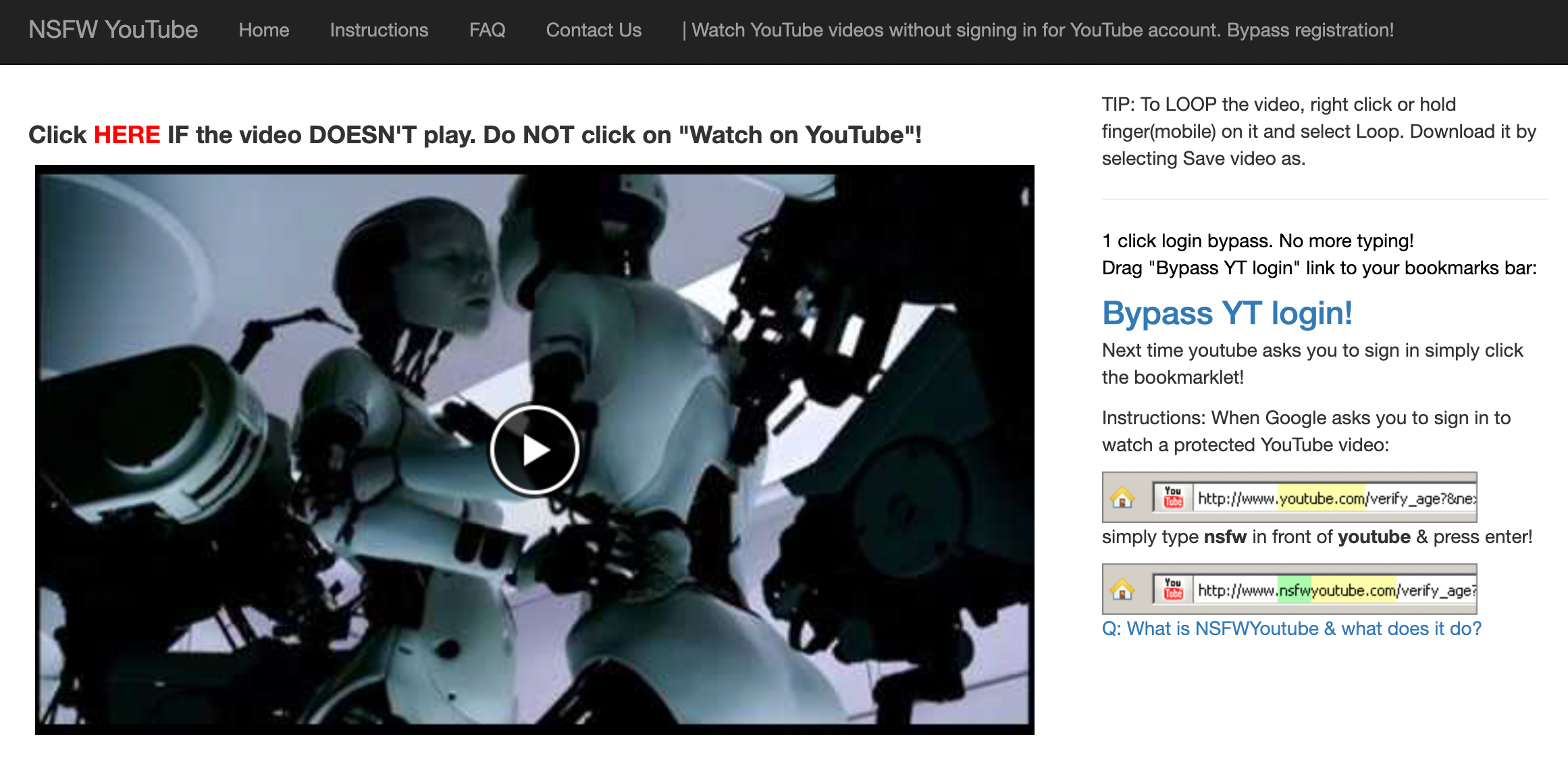 nsfwyoutube - Come guardare i video di YouTube contrassegnati senza effettuare l’accesso